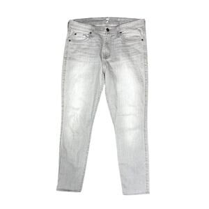 7 For All Mankind The Midrise Skinny Crop - Light Gray - Size 29